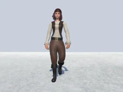 Pirate 2 Avatar Rigged Low-poly 3D model