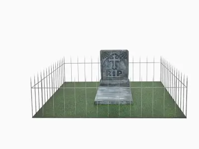 Grave - Cemetery Low-poly 3D model