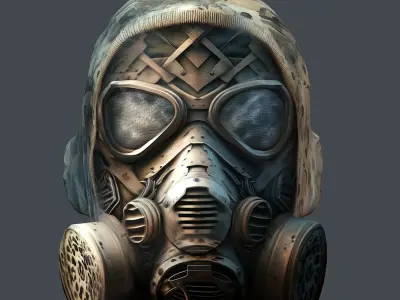 Gas mask helmet 3d model military combat Low-poly 3D model Low-poly 3D model shop