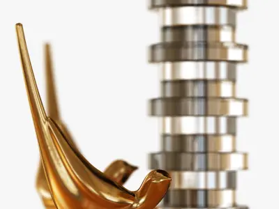 Clear Disc Table Lamp - Large 3D model