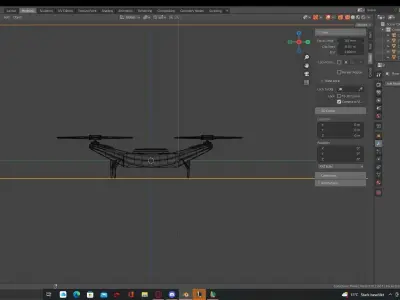 drone with propellers 3D model by setik20
