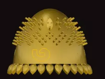 jumka gold helmet with spikes 3D print model