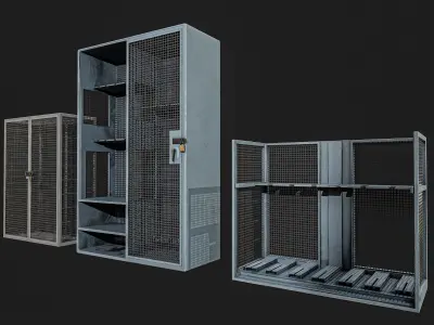 Military Locker and Gun Storage  Pack Low-poly 3D model
