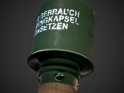 Stielhandgrenade grenade launcher Low-poly 3D model