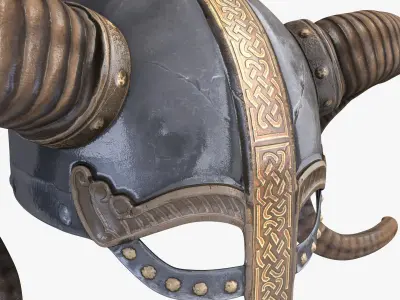 Viking Helmet Fantasy Northern Low Poly Low-poly 3D model