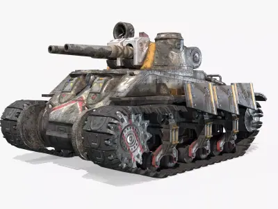 Tank Apocalyptic Low-poly 3D model