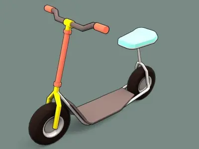 Stylized Cartoon Scooter Low-poly 3D model purchase
