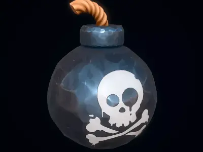 Stylized Bomb Low-poly 3D model purchase