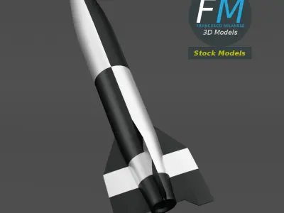 V2 rocket missile 3D model purchase