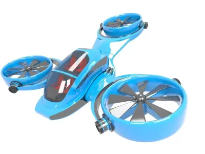 Electric Aircraft Low-poly 3D model