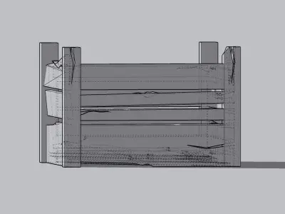 Wooden crate 3D model 3D model