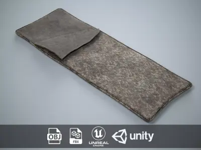Military Sleeping Bag - Worn Pixel Low-poly 3D model