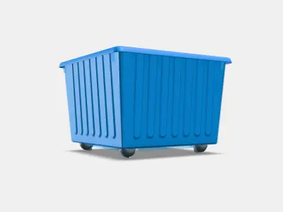 VESSLA Storage crate with castors 3D model