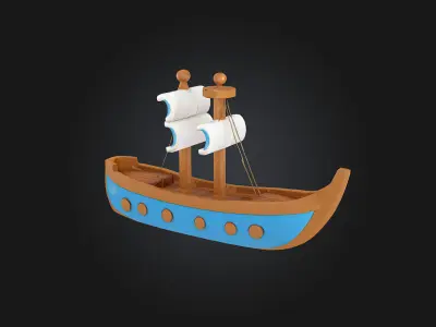 Sailing Dream  A Whimsical Toy Boat for Fantastical Waters 3D model