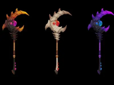 Volcano King Scepter Low-poly 3D model