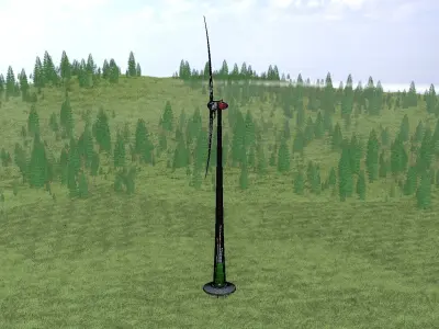 Wind-turbine with foundation E82 H-162 RD 162 m 3D model