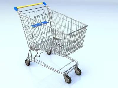 Shopping cart 3D model 4