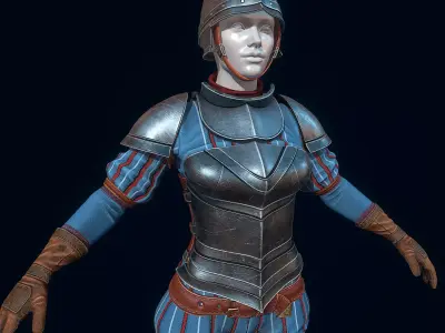 Female Guard Armor Low-poly 3D model