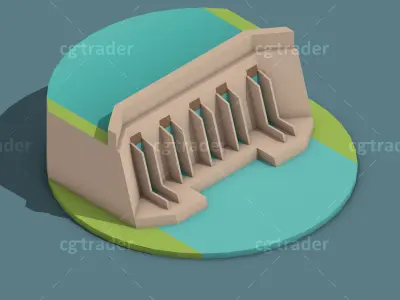 Low Poly Green Energy Isometric Low-poly 3D model