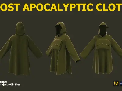 12 POST APOCALYPTIC CLOTHES Low-poly 3D model