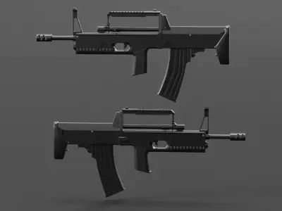 Low Poly Tr21 Assault Rifle Free 3D model