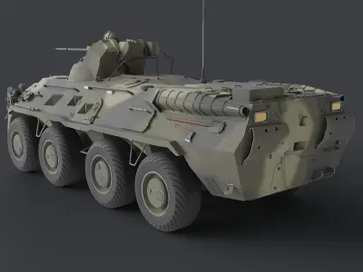BTR-80A - Armoured Personnel Carrier Low-poly 3D model