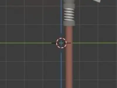 Steampunk or Sci-fi battle axe Low-poly 3D model