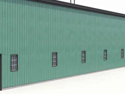 Industrial Building 56 Green Low-poly 3D model