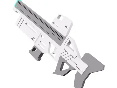 3d cartoon future arm laser and plasma gun icon 3D model