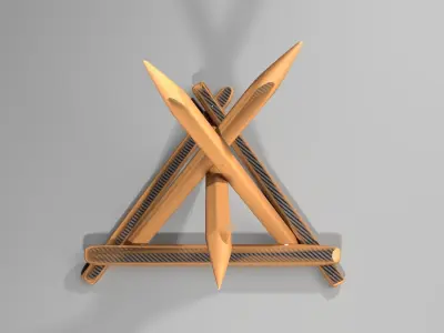 Military Barricade - Palisade 3D model