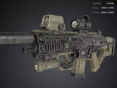 Futuristic Assault Rifle 3D model