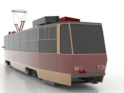 Tatra T5 Low Low-poly 3D model