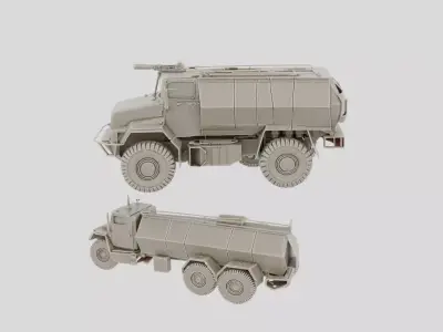 Armored Military Fuel Transport Truck for 3D print 3D model