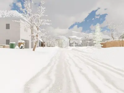 Winter Construction Site 3D model