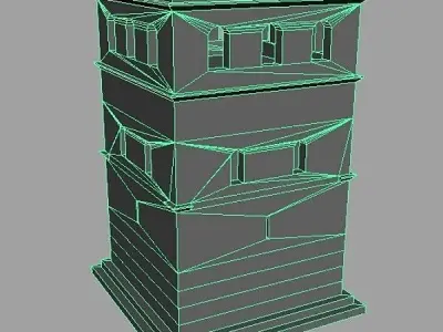 tower 4s Low-poly 3D model