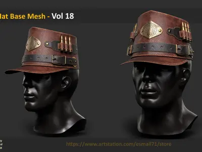 20 Hat Base Mesh - Vol 18 Low-poly 3D model