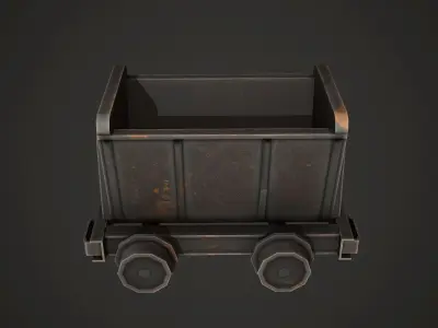 Mine Wagon Low Poly Low-poly 3D model