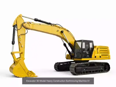 8 Construction Vehicles Collection Heavy Equipment Set 3D Model Pack