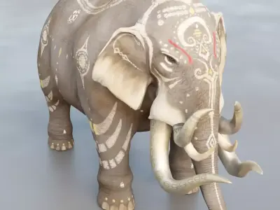 Asian wild elephant 3D model