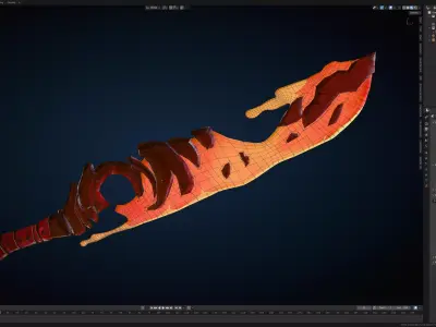Stylized Lava Sword - Game Ready Asset Low-poly 3D model