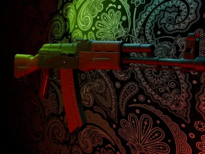 high quality detailed ak47 3d model  Low-poly 3D model