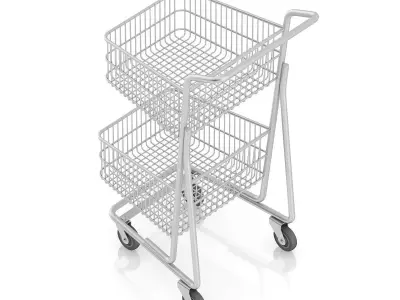Double Shopping Cart 3D model