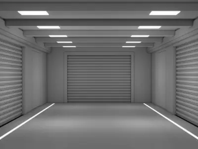 Empty industrial space 3D model