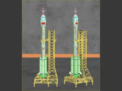 China launch vehicle 3D model