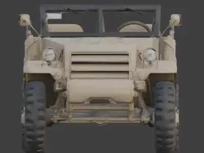 WWII Half-Track Desert Carrier  Model Low-poly 3D model