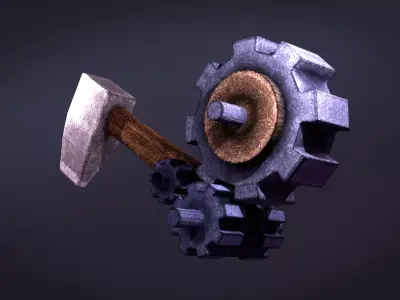 Medieval Crushing Trap Stylized Game Prop Low-poly 3D model