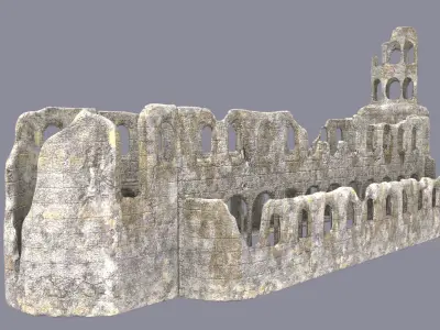 Ruined cistercian abbey 3D model
