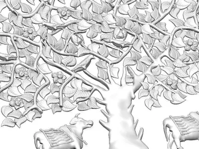  indian tree Wall Panel Indra Impex Shape Decorative Stone 3D print model