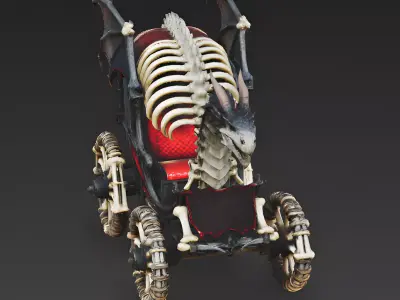 Draco-Drift Bone Chariot 3D Model Low-poly 3D model