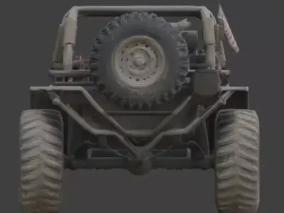 Tactical Green Sand Buggy 3D Model Low-poly 3D model